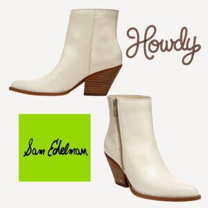Sam Edelman Jane Bootie Ivory Leather Sz 9.5M NIB